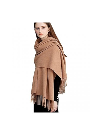 LuisFranklin Foulard Femme Echarpe Soie Cheveux Nouvelle Écharpe De Couple De Couleur Pure avec Gland Écharpe Chaude Épaissie