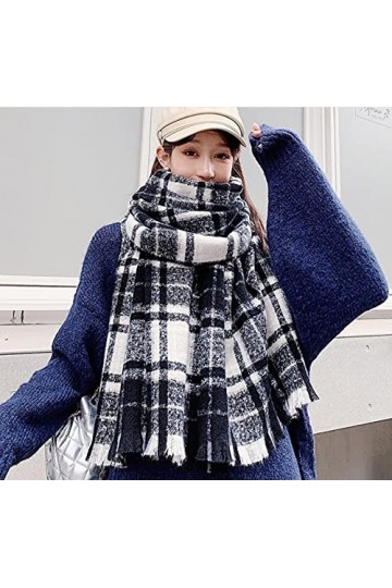 LuisFranklin Foulard Femme Echarpe Soie Cheveux Dames Écharpe Mode Écharpe À Carreaux Dames Châle Wrap Chaud Cou Triangle Ban