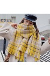LuisFranklin Foulard Echarpe Femme Soie Cheveux Dames Écharpe Mode Écharpe À Carreaux Dames Châle Wrap Chaud Cou Triangle Ban