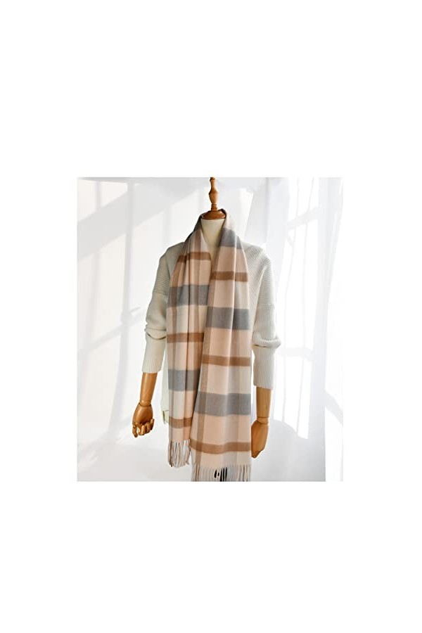 WYCSDD Écharpe en Cachemire Hommes Femmes Classique Léger Plaid Étroit Écharpes Courtes Doux Mode Casual Mince Chaud Cadeau d