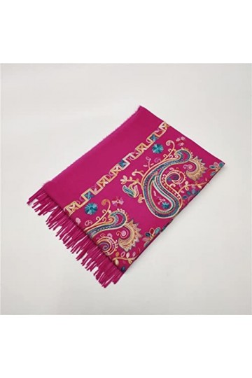 Secuos Nouveau Luxe Nouvelles Femmes Écharpe De Haute Qualité Broderie Fleur Hiver Écharpes en Cachemire Dame Châles Envelopp