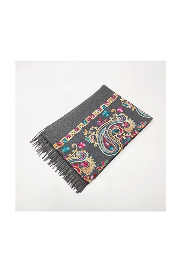 Secuos Nouveau Luxe Nouvelles Femmes Écharpe De Haute Qualité Broderie Fleur Hiver Écharpes en Cachemire Dame Châles Envelopp