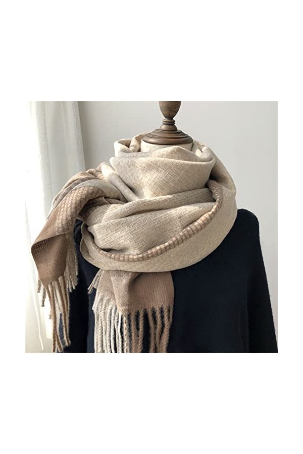 ROTAKUMA Écharpes Femmes Patchwork Hiver Tassel Tassel Gardez Une Chair Élégante Élégante Femme Extérieure Confortable Color