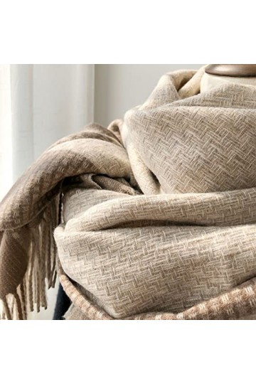 ROTAKUMA Écharpes Femmes Patchwork Hiver Tassel Tassel Gardez Une Chair Élégante Élégante Femme Extérieure Confortable Color