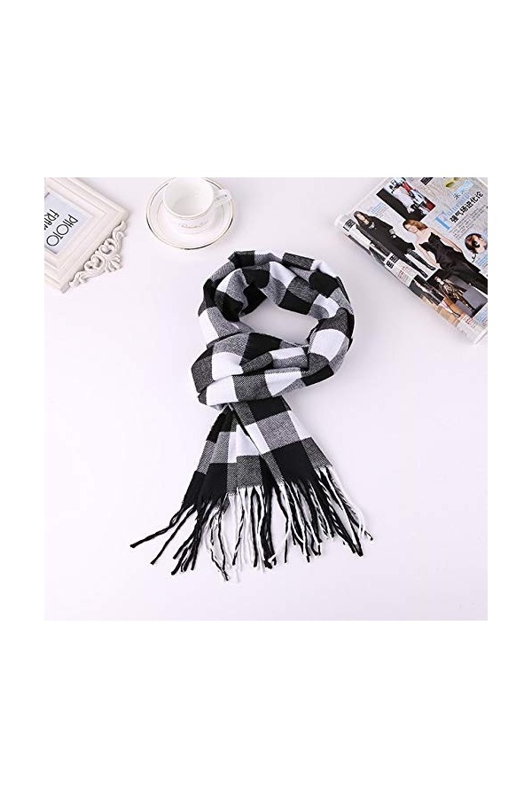 écharpe Écharpe dhiver, écharpe Chaude à Carreaux pour Femmes, écharpe en Cachemire pour Hommes, Longue écharpe, châle, Couv