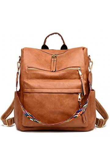 ZOCILOR Sac à dos mode sacs portés dos pour femme, Satchel convertible et sac à main, en cuir PU, idéal pour voyage et chic M