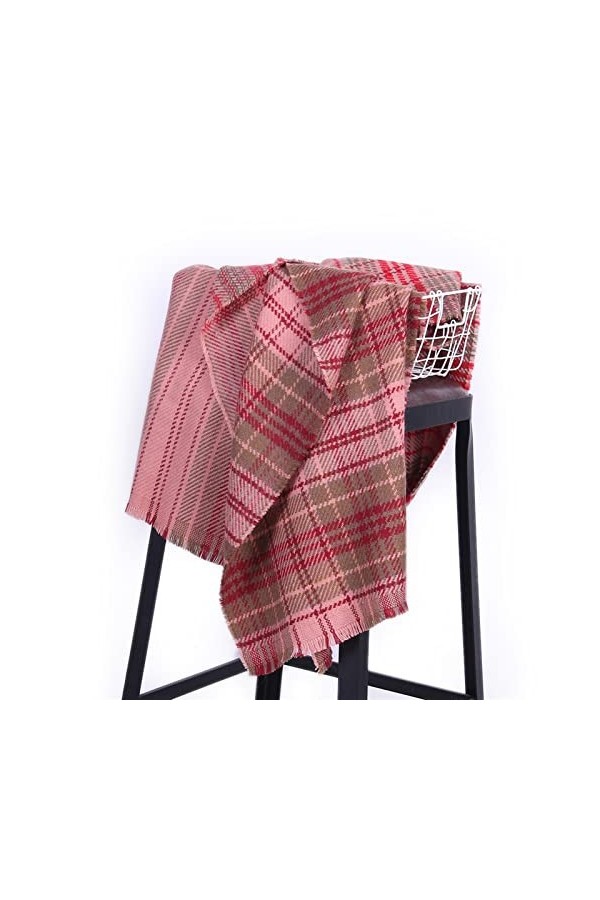TYXL Foulard de Soie Femme, Écharpe Femmes Écharpes Femmes Hiver Chaud Écharpe Plaid Patchwork Longue Écharpe Femmes Châle 4 