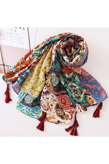 BAZIGA Dames mode plaine gland Viscose châle écharpe automne hiver imprimer chaud épais Pashmina étole Hijab