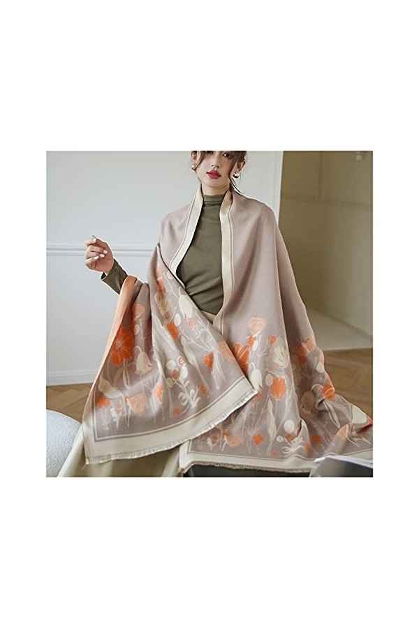 ZZLLFF Couverture épaisse élégante Longues Femmes Écharpes Châles et Wraps Hiver Cachemire Scarf Dames Pashmina Hijab Color 