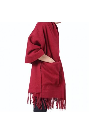 WUJNANG Écharpe De Poche en Cachemire pour Femmes pour Dames Douce Et Chaude Couleur Unie Mode Nouveauté Style Pashmina Cadea