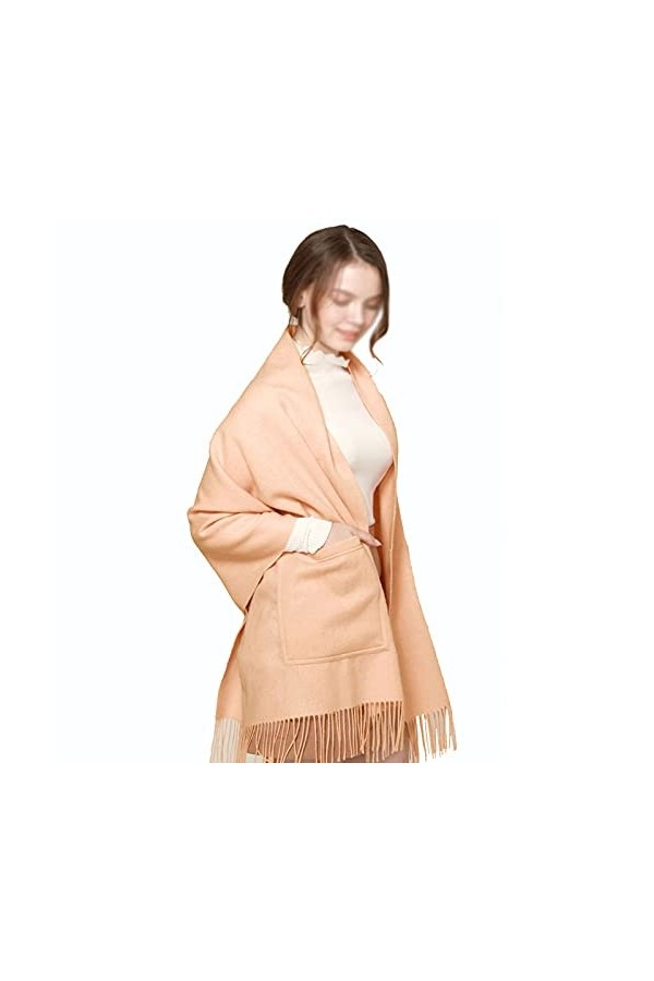 WUJNANG Écharpe De Poche en Cachemire pour Femmes pour Dames Douce Et Chaude Couleur Unie Mode Nouveauté Style Pashmina Cadea