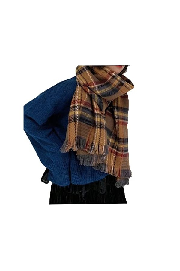 KAYNO Hiver Écharpe Femmes écharpe à carreaux hiver Pashmina châles écharpe épaisse enveloppes dame gland chaud écharpes mode