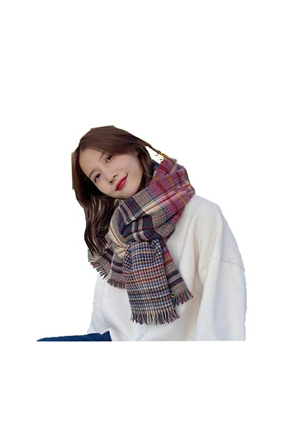 KAYNO Hiver Écharpe Femmes écharpe à carreaux hiver Pashmina châles écharpe épaisse enveloppes dame gland chaud écharpes mode