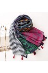 NXYJD Femmes Mode Rayé Ligne Patchwork Viscose Châle Écharpe Lady Imprimer Doux Pashmina Étole Wrap Bandana
