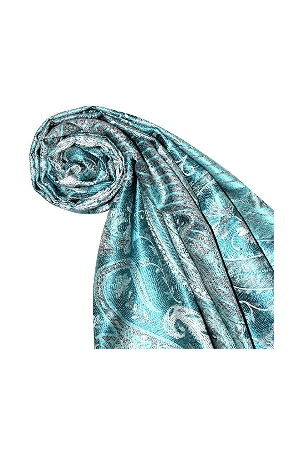 LORENZO CANA Pashmina pour la femme - écharpe de 100% soie avec les mesures de 70 x 190 cm - fait à la main – souple élégant 