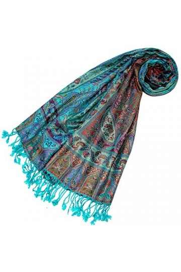 LORENZO CANA - Pashmina - Imprimé cachemire - Femme Turquoise Goldgelb Petrol Rost Taille unique