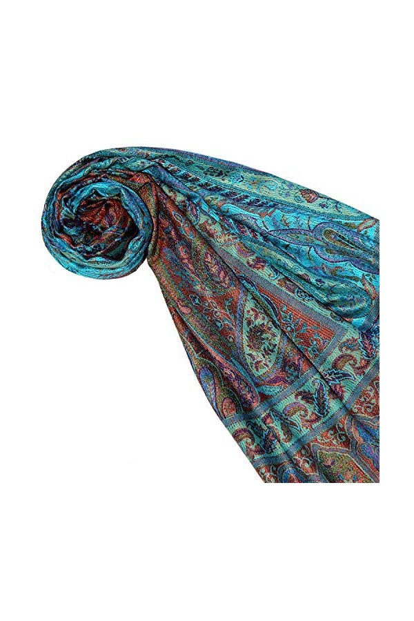 LORENZO CANA - Pashmina - Imprimé cachemire - Femme Turquoise Goldgelb Petrol Rost Taille unique