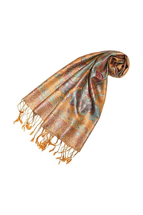 LORENZO CANA Pashmina pour la femme - écharpe de 100% soie avec les mesures de 35 x 160 cm - fait à la main – souple élégant 