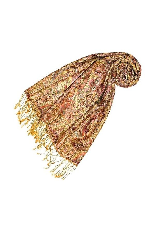LORENZO CANA Pashmina pour la femme - écharpe de 100% soie avec les mesures de 70 x 190 cm - fait à la main – souple élégant 