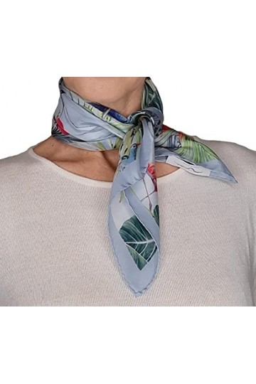 Silk of Como Foulard en soie pour femme - Taille unique 52x52 style carré - Châle élégant - Écharpe Pashmina - Idées cadeaux 