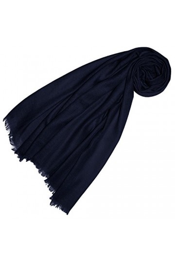 LORENZO CANA Echarpe de 100% Cachemire pour l`homme – 70 x 200 cm, unicolore, monochrome - souple et noble – en bleu