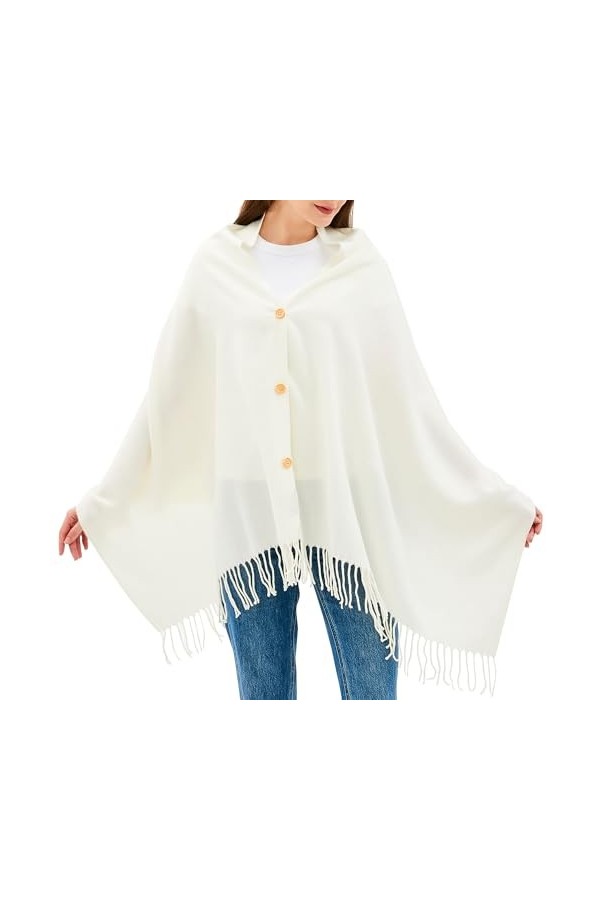 Alpine Swiss Pashmina Châle de soirée pour femme Grande écharpe à franges Poncho, Rouge, Taille unique