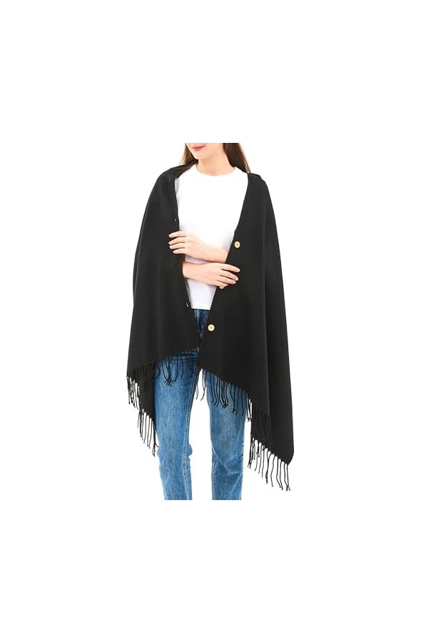 Alpine Swiss Pashmina Châle de soirée pour femme Grande écharpe à franges Poncho, Rouge, Taille unique