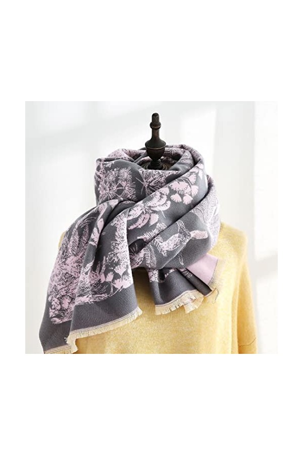 ROTAKUMA Impression dhiver Cachemire Écharpe Femmes Châles Wrap Hijab Couverture Épaisse Couverture Femme Pashmina A Volée 