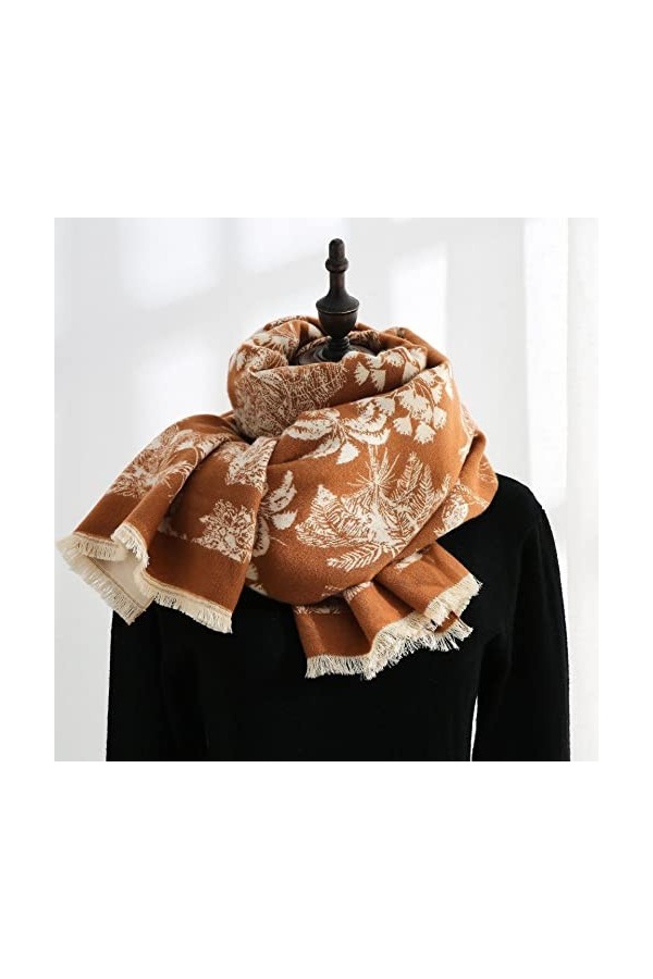 ROTAKUMA Impression dhiver Cachemire Écharpe Femmes Châles Wrap Hijab Couverture Épaisse Couverture Femme Pashmina A Volée 