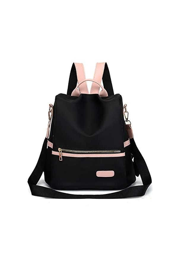 Sac a Dos Femme, Sac à Main Portés Dos Fille Mini Antivol Imperméable Sacs à Dos Voyage en Nylon, Sac d’école en Cuir PU Déco