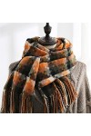 Écharpe À Carreaux Écharpe Hiver Chaleur Chaude Wrap Bandana Pashmina Long Tassel Foulard Couverture Épaisse Couverture De Fe