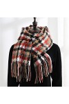 Écharpe À Carreaux Écharpe Hiver Chaleur Chaude Wrap Bandana Pashmina Long Tassel Foulard Couverture Épaisse Couverture De Fe