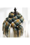 Écharpe À Carreaux Écharpe Hiver Chaleur Chaude Wrap Bandana Pashmina Long Tassel Foulard Couverture Épaisse Couverture De Fe
