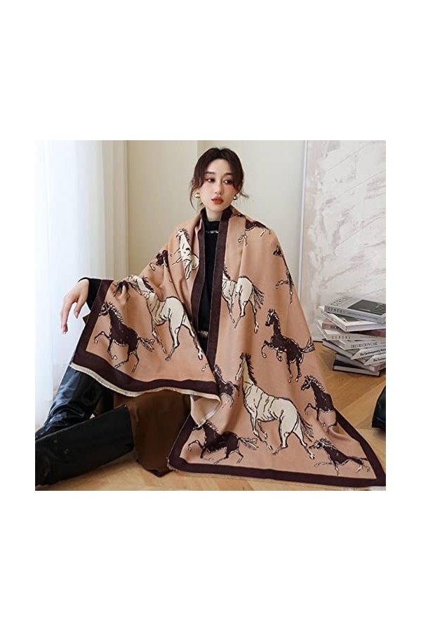 XKUN Écharpe Femme Écharpe Cachemire Châles dhiver Wraps pour Femmes Chauds Pashmina Dame Foulards Doux Féminin Mode Épais F