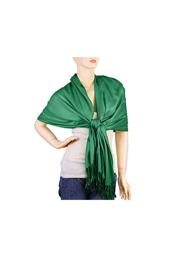 Falari Womens Soft Solid Color Pashmina Shawl Wrap Scarf 80" X 27"