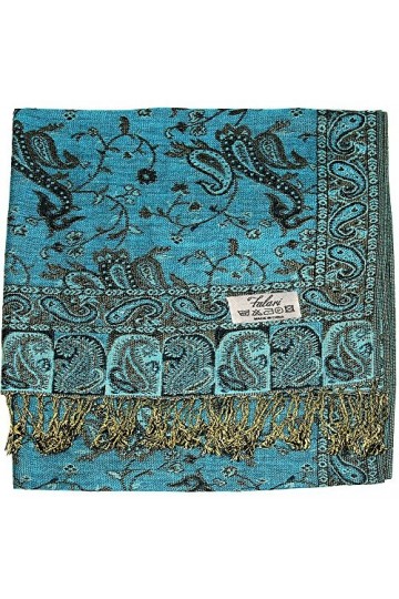Falari Womens Woven Paisley Pashmina Shawl Wrap Scarf 80" x 27"