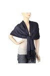 Falari Womens Soft Solid Color Pashmina Shawl Wrap Scarf Wedding Favors Bride Bridesmaid Gifts Evening Dress Charcoal 