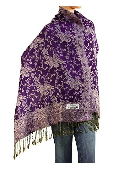 Falari Womens Woven Paisley Pashmina Shawl Wrap Scarf 80" x 27"