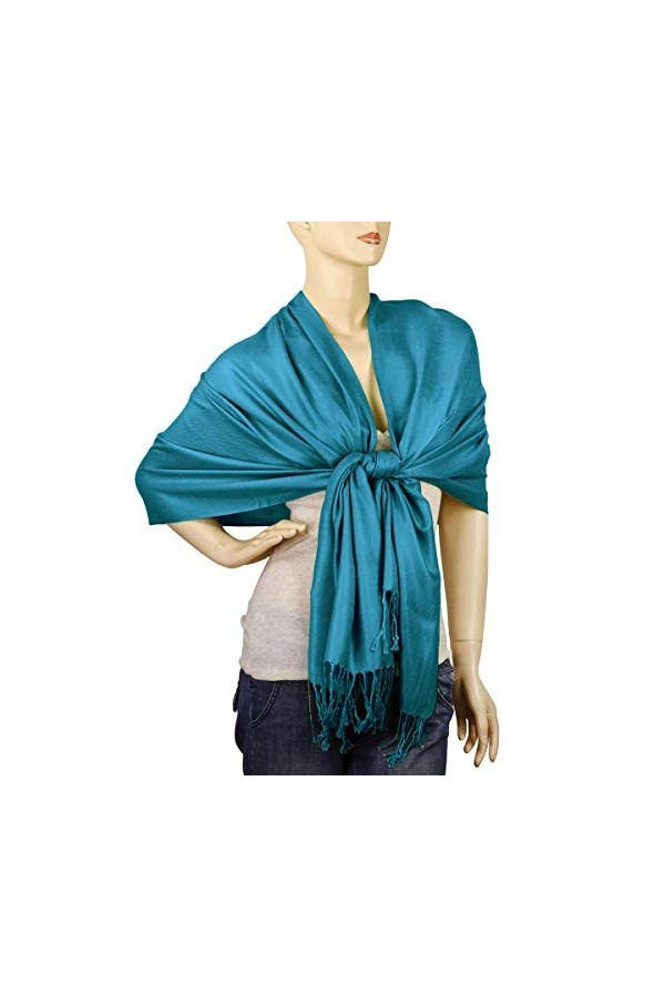 Falari Womens Soft Solid Color Pashmina Shawl Wrap Scarf 80" X 27"