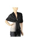 Falari Womens Soft Solid Color Pashmina Shawl Wrap Scarf 80" X 27"