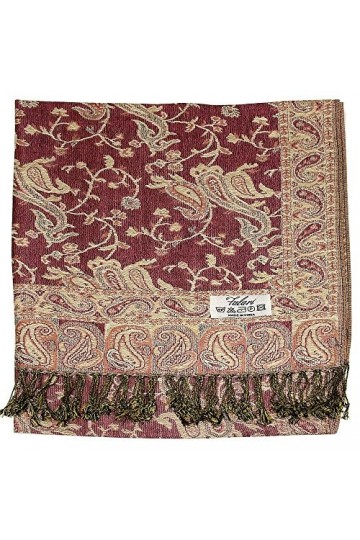 Falari Womens Woven Paisley Pashmina Shawl Wrap Scarf 80" x 27"