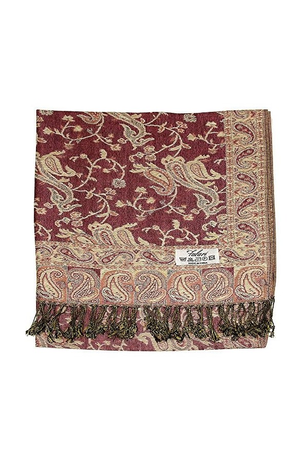 Falari Womens Woven Paisley Pashmina Shawl Wrap Scarf 80" x 27"
