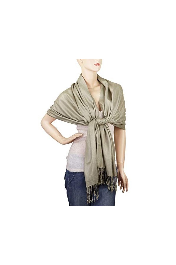 Falari Womens Soft Solid Color Pashmina Shawl Wrap Scarf 80" X 27"