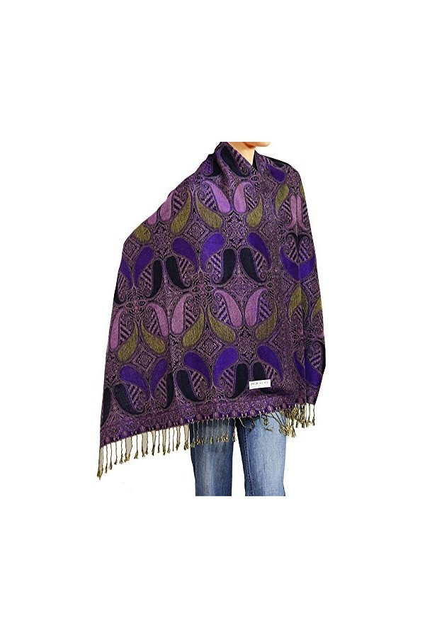 Falari Womens Woven Paisley Pashmina Shawl Wrap Scarf 80" x 27"