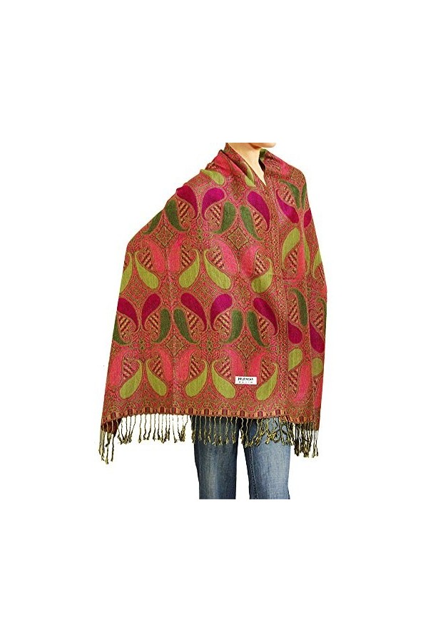 Falari Womens Woven Paisley Pashmina Shawl Wrap Scarf 80" x 27"
