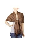 Falari Womens Soft Solid Color Pashmina Shawl Wrap Scarf 80" X 27"