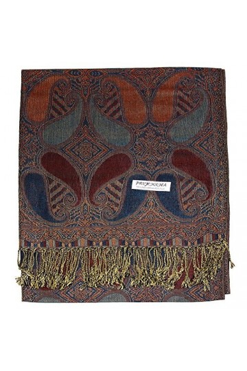Falari Womens Woven Paisley Pashmina Shawl Wrap Scarf 80" x 27"