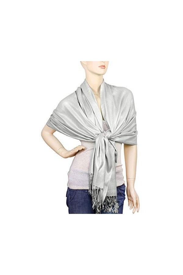 Falari Womens Soft Solid Color Pashmina Shawl Wrap Scarf 80" X 27"