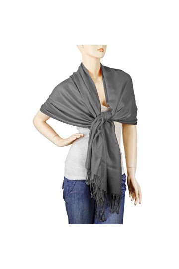 Falari Womens Soft Solid Color Pashmina Shawl Wrap Scarf 80" X 27"