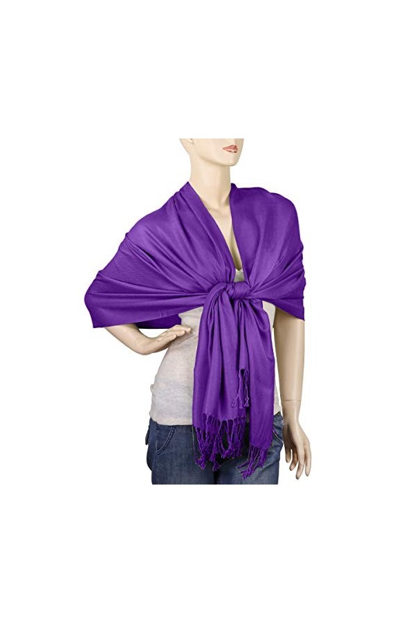 Falari Womens Soft Solid Color Pashmina Shawl Wrap Scarf 80" X 27"